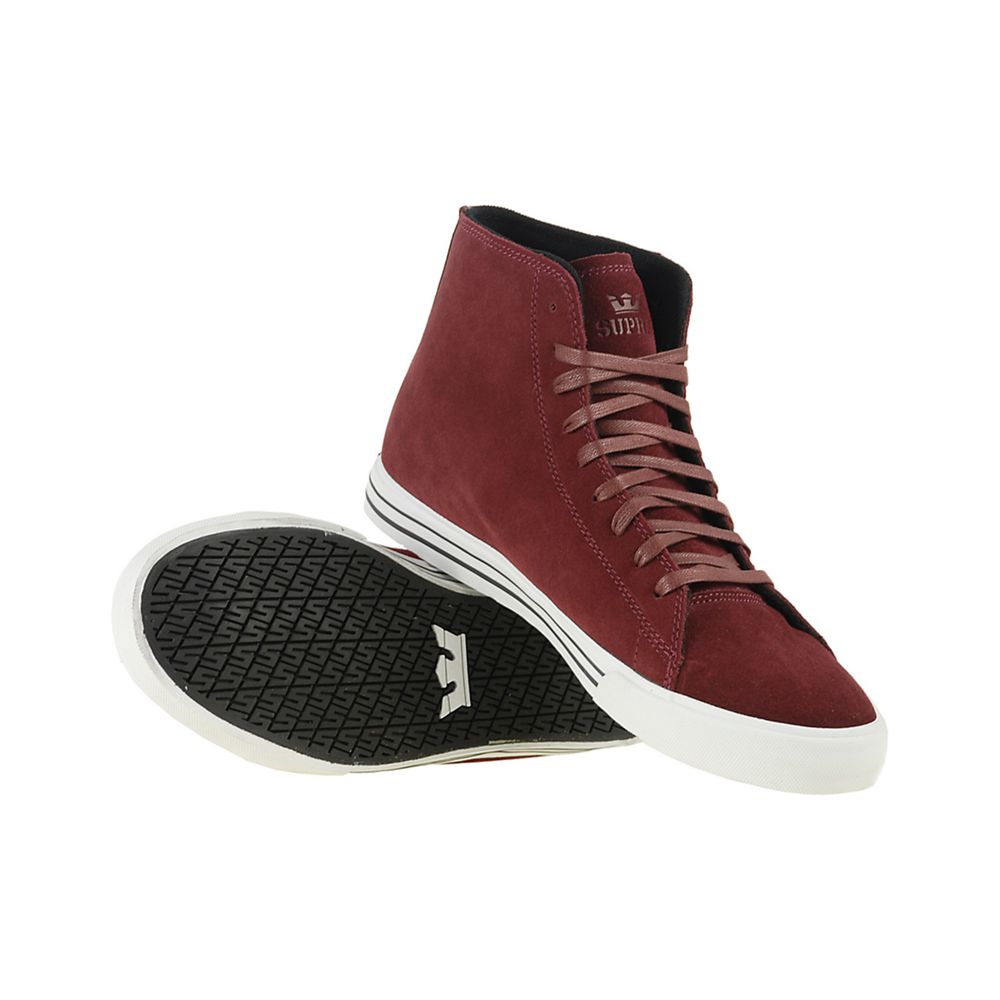 Baskets Montantes Supra Thunder High Bordeaux Burgundy Homme | ZPC-49704810